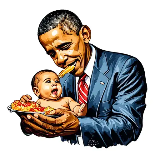 Obama Eating Small Baby