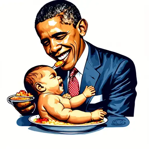Obama Eating Small Baby