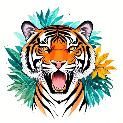 Tiger In A Tropical Storm