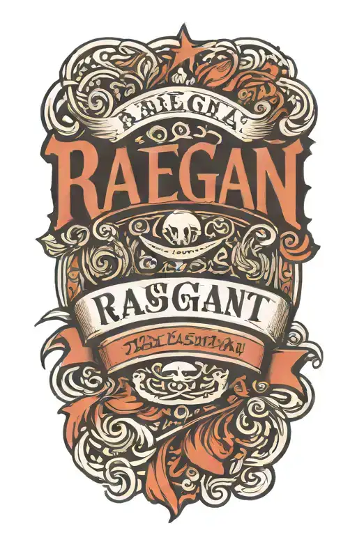 Random Lines And Detail With The Name Raegan