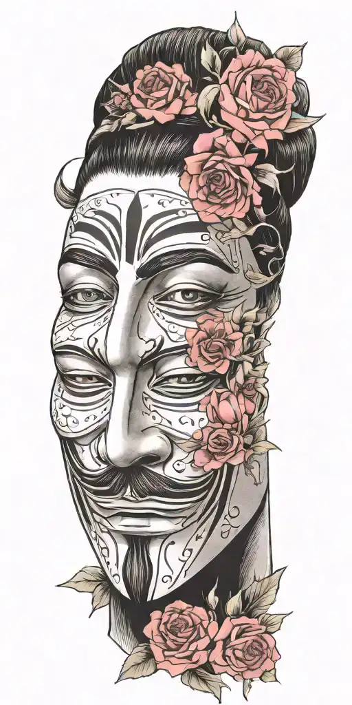 V For Vendetta Portrait With Japanese