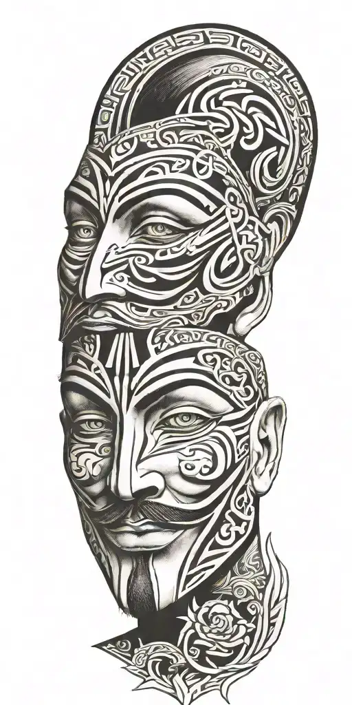 V For Vendetta Portrait With Tribal