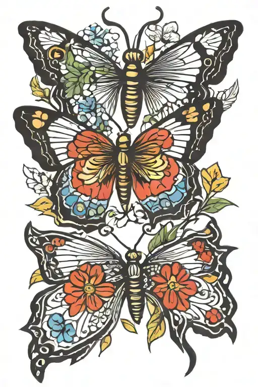 Different Species Of Butterflies Surrounding