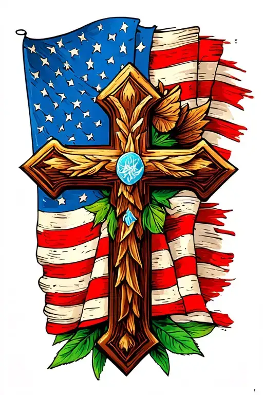 American Flag Cross