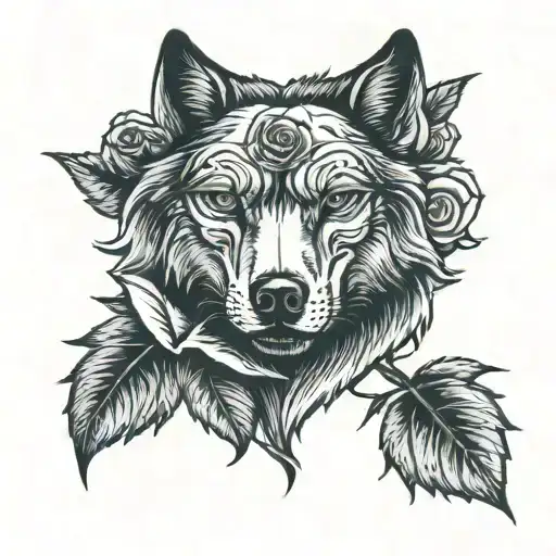 Rose With Wolf Head