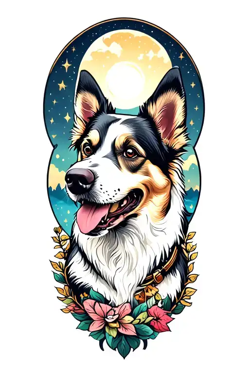 Dogs Night Sky Filled