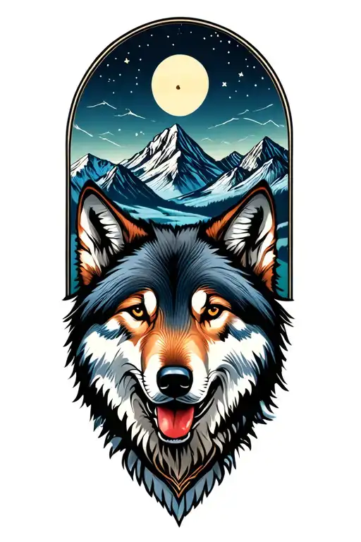 Wolves Night Theme Filled Mountain Landscape