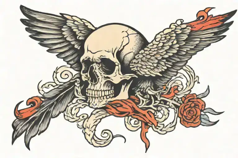 Bloody Crow On A Skull