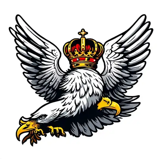 Independence Logo With Two Wings Of The Eagle With One Crown