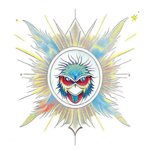 The Sun And Phoenix Bird