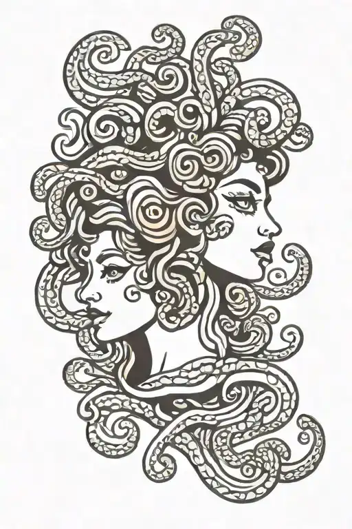 Cute Cartoon Medusa Goddess