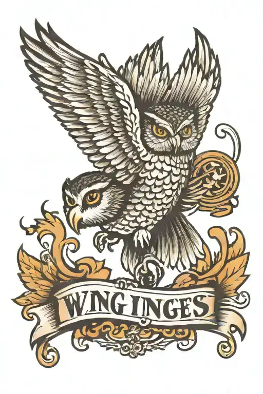 Wings Banner Owl Flying