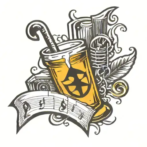 Music Notes And Shot Glass And Pittsburgh Steelers Logo