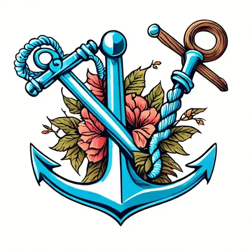 Light Blue Anchor With Shamock