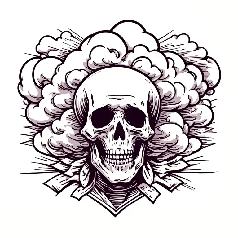 Hand -Man Death Cloud With Sentence