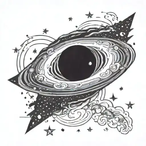 Black Hole Starry Night Sky