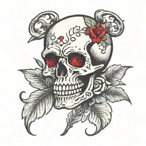 Skull With Red