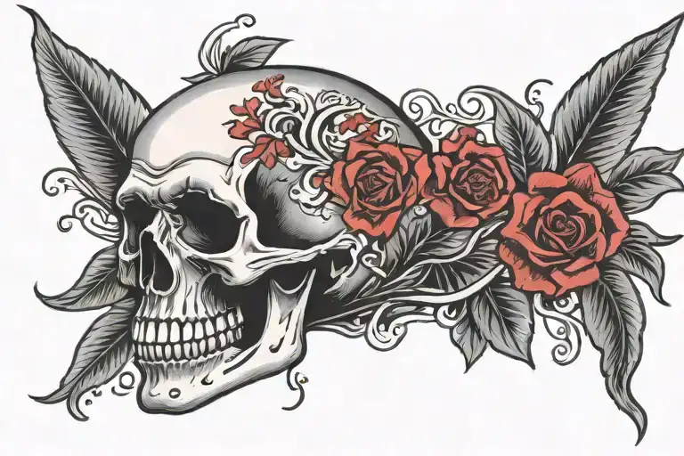 Skull With Red