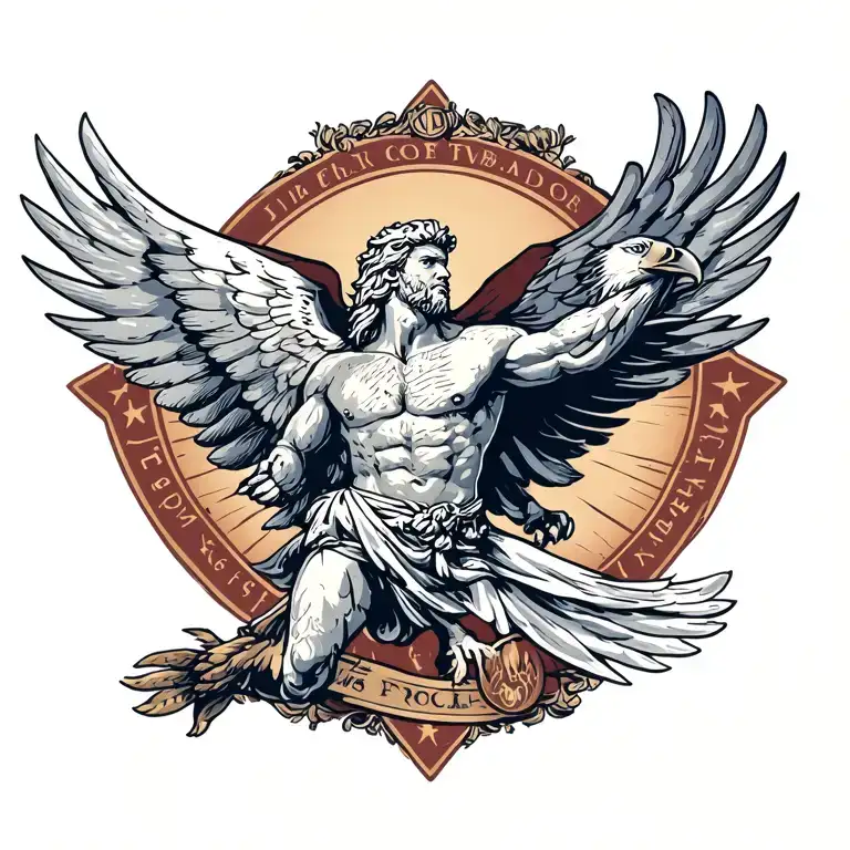 Old School Style Prometheus With Eagle Soaring