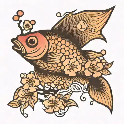 Fish And Cherry Blossoms