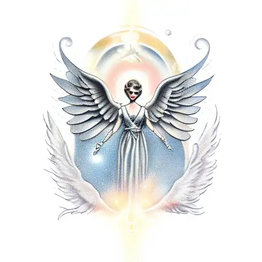 2 Different Angel With Wing Left One Has Left Wind Right One Has Right Wind