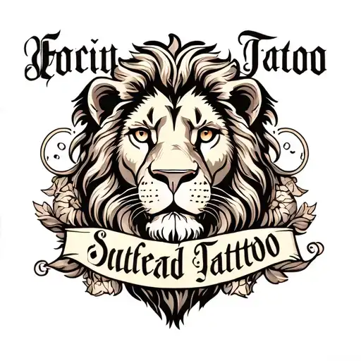 Lion Surrounded Name Written