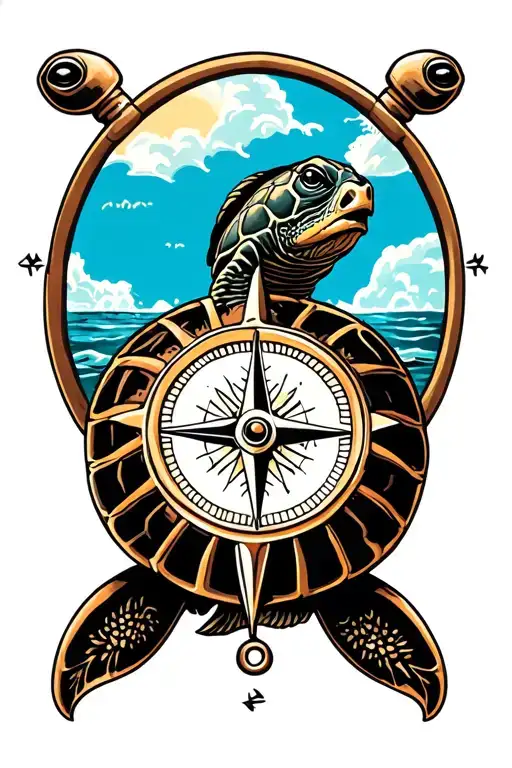 Turtle With Compass