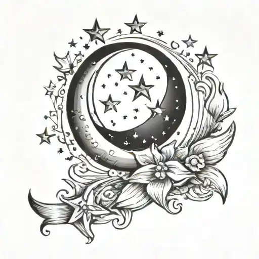 Cresent Moon And Stars