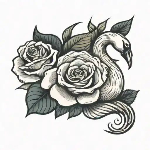 Swan And Rose
