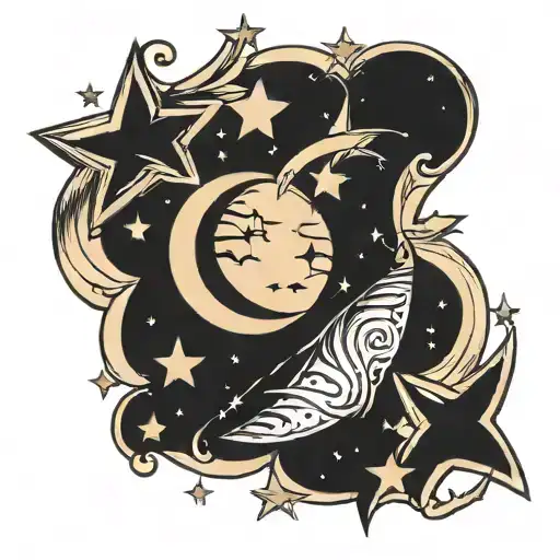 Cresent Moon And Stars