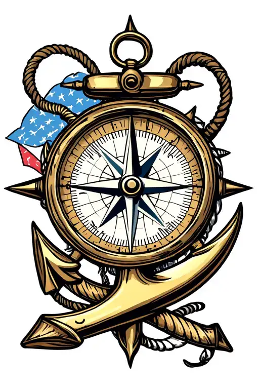 Compass With Anchor