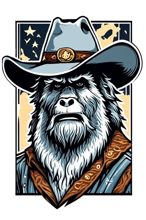 Yeti Wearing A Cowboy Hat