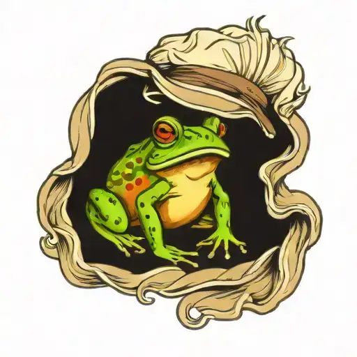 Frog Wearing Feathered Cap