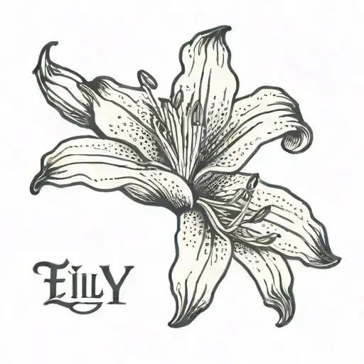 A Lily Flower With A Text Underneath That Says Lily