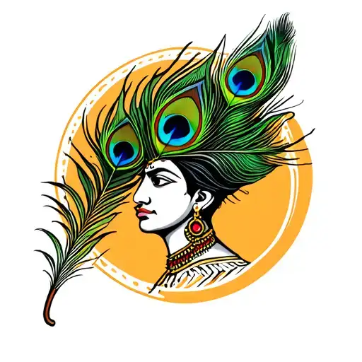 Murugan Vel With Peacock Feather