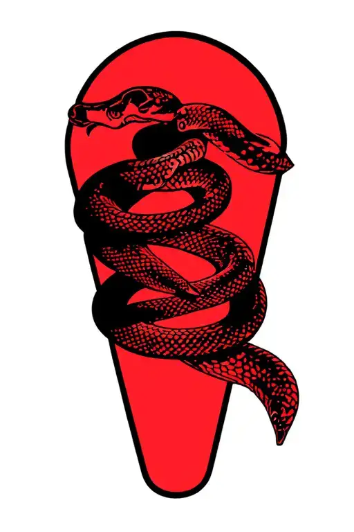 Barbell And Snake Wrapped