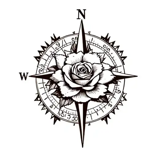 A Compass With The Yorkshire Rose As The Face