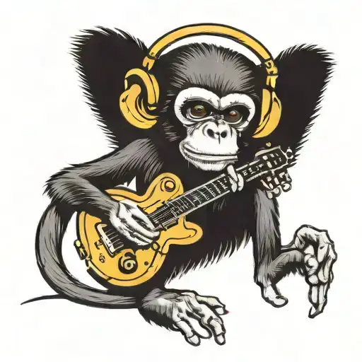 A Monkey Listening To Music