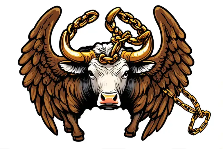 Bull And Wings And Chain