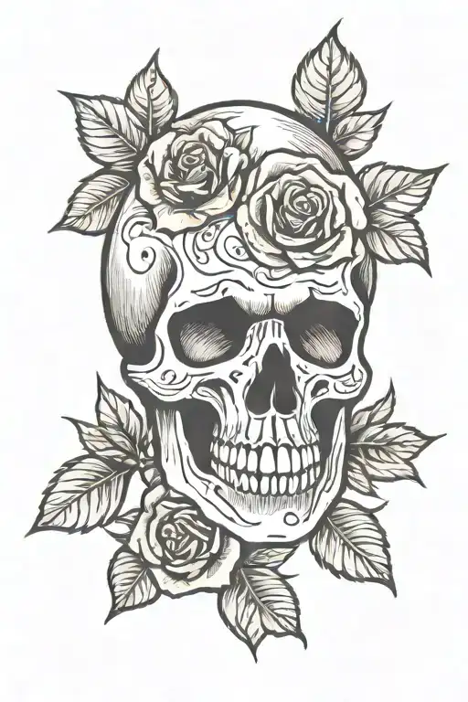 Skull With Roses