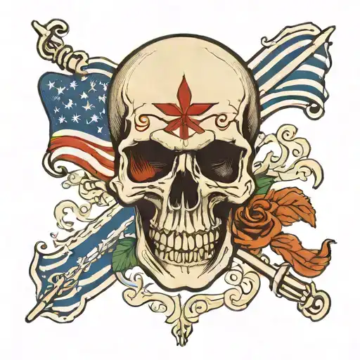 Skull And North Irelnad Flag