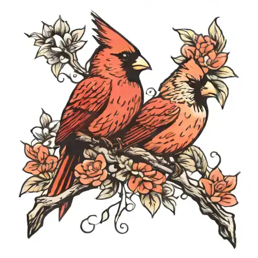 Male And Female Cardinals