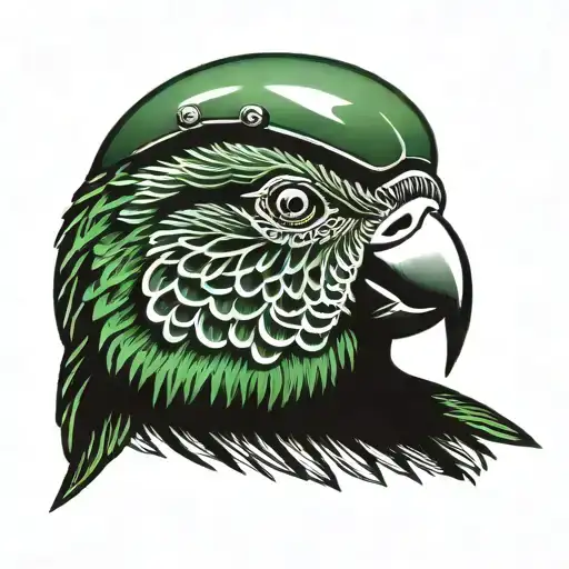 Green Cheek Conure Military Helmet