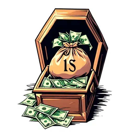 Coffin With A Bag Of Money Inside