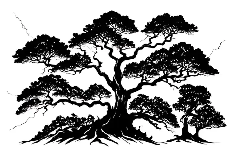 Negative Space Trees With Lightning