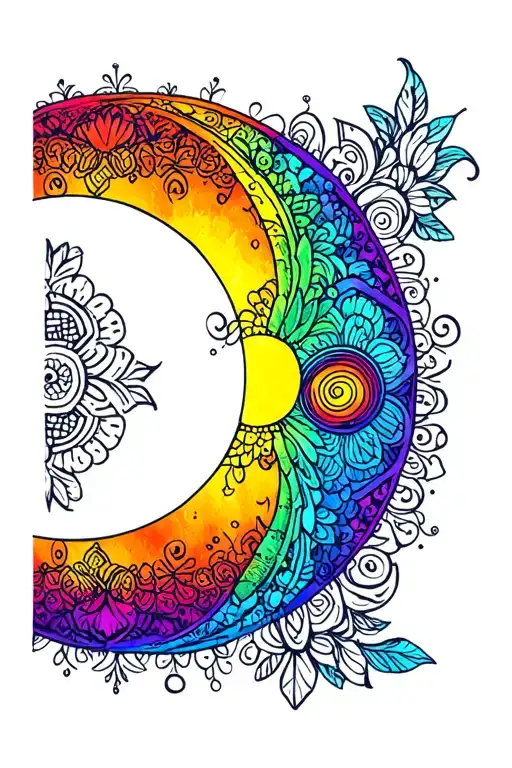 Moon Phase Design With Vibrant Lace Patterns Sexual 2 Spirit Rainbow Exploration