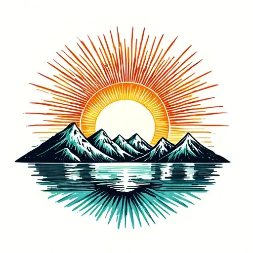 Sun And Mountains