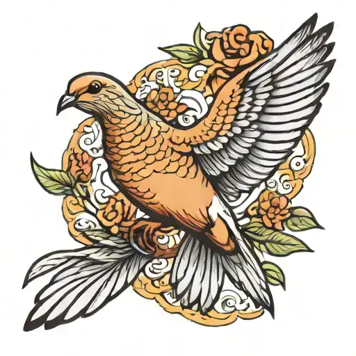 Mourning Dove Traditional Style Flying