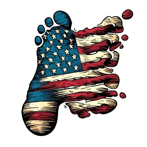 Footprint With Flag Color