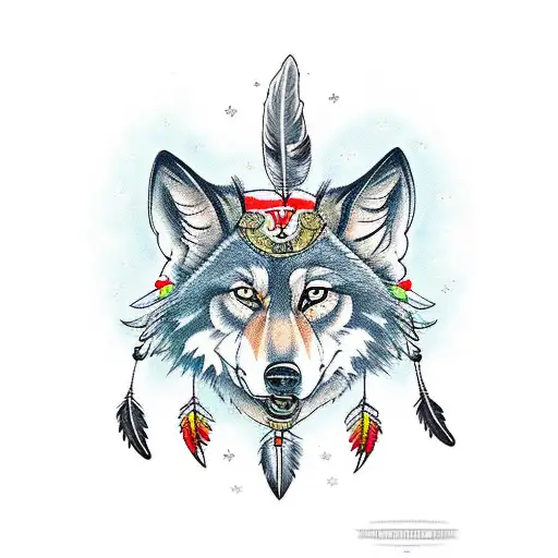 Wolf Feather Dream Catcher